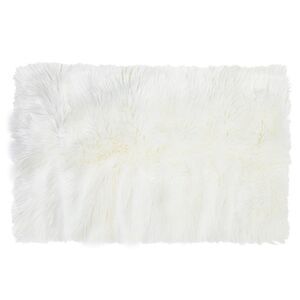 Soft Faux Fur Rug Indoor Fluffy Area Rugs Rectangle Floor Mat 2 x 3ft Snow White